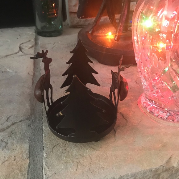 Reindeer Christmas tree metal candle holder - Picture 3 of 8